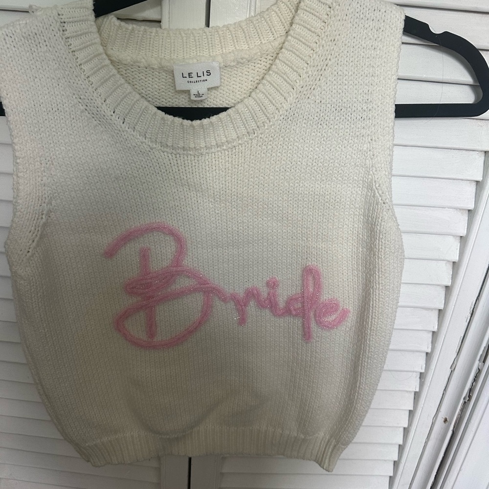 Le Lis Cream Knit Bride Tank Top